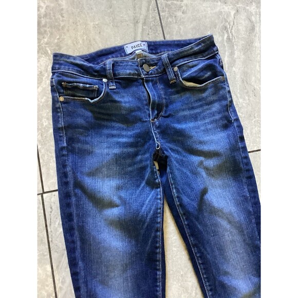 Paige Verdugo Crop Mid Rise Jeans Dark Wash 27 - Picture 3 of 7